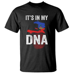 It's In My DNA Haitian Map and Fingerprint Flag Graphic T Shirt Haiti Heritage Pride TS02 Black Print Your Wear