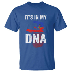 It's In My DNA Haitian Map and Fingerprint Flag Graphic T Shirt Haiti Heritage Pride TS02 Royal Blue Print Your Wear