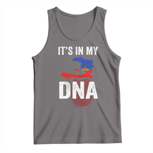 It's In My DNA Haitian Map and Fingerprint Flag Graphic Tank Top Haiti Heritage Pride TS02 Deep Heather Print Your Wear
