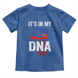 It's In My DNA Haitian Map and Fingerprint Flag Graphic Toddler T Shirt Haiti Heritage Pride TS02 Royal Blue Print Your Wear