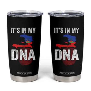 It's In My DNA Haitian Map and Fingerprint Flag Graphic Tumbler Cup Haiti Heritage Pride TS02 Black Print Your Wear