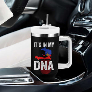 It's In My DNA Haitian Map and Fingerprint Flag Graphic Tumbler With Handle Haiti Heritage Pride TS02 Print Your Wear