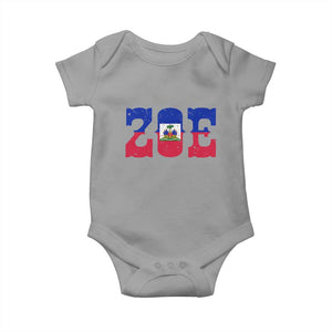 Zoe Haitian Pride Baby Onesie Haiti Flag Culture Heritage Pride TS02 Sport Gray Print Your Wear