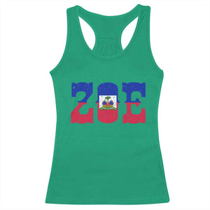 Zoe Haitian Pride Racerback Tank Top Haiti Flag Culture Heritage Pride TS02 Irish Green Print Your Wear