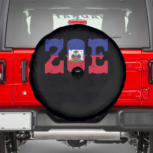 Zoe Haitian Pride Spare Tire Cover Haiti Flag Culture Heritage Pride TS02 Black Print Your Wear