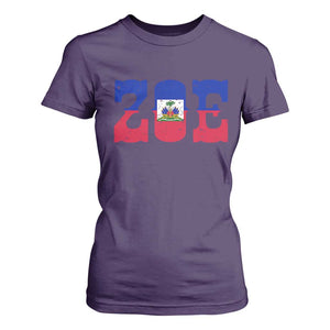 Zoe Haitian Pride T Shirt For Women Haiti Flag Culture Heritage Pride TS02 Purple Print Your Wear