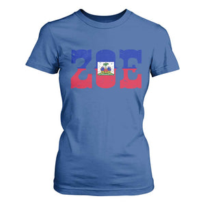 Zoe Haitian Pride T Shirt For Women Haiti Flag Culture Heritage Pride TS02 Royal Blue Print Your Wear