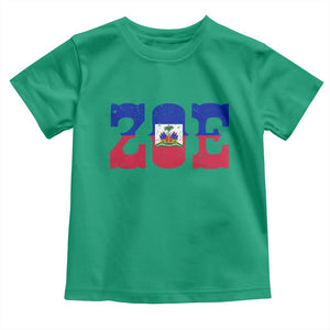 Zoe Haitian Pride Toddler T Shirt Haiti Flag Culture Heritage Pride TS02 Irish Green Print Your Wear