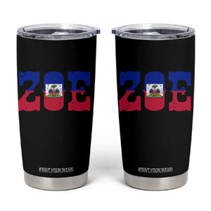 Zoe Haitian Pride Tumbler Cup Haiti Flag Culture Heritage Pride TS02 Black Print Your Wear