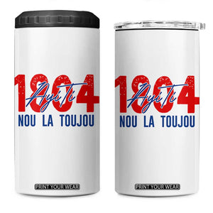 Haiti 1804 Ayiti Nou La Toujou 4 in 1 Can Cooler Tumbler Independence Haiti Heritage Pride TS02 One Size: 16 oz White Print Your Wear