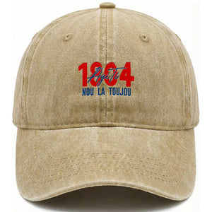 Haiti 1804 Ayiti Nou La Toujou Washed Cotton Baseball Cap Independence Haiti Heritage Pride TS02 Print Your Wear