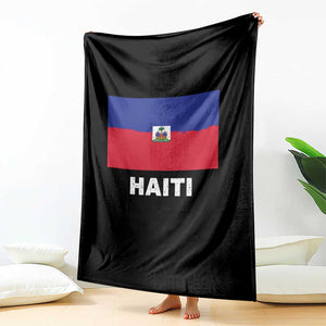 Vintage Distressed Haiti Flag Throw Blanket Haitian Heritage Pride TS02 Print Your Wear