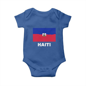 Vintage Distressed Haiti Flag Baby Onesie Haitian Heritage Pride TS02 Royal Blue Print Your Wear