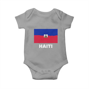 Vintage Distressed Haiti Flag Baby Onesie Haitian Heritage Pride TS02 Sport Gray Print Your Wear