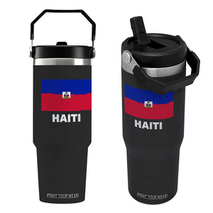 Vintage Distressed Haiti Flag Flip Straw Tumbler Haitian Heritage Pride TS02 One Size: 30 oz Black Print Your Wear