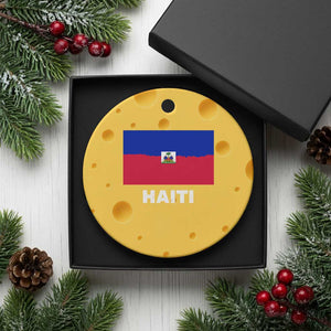 Vintage Distressed Haiti Flag Ceramic Ornament Haitian Heritage Pride TS02 1pc Yellow Cheese Print Your Wear