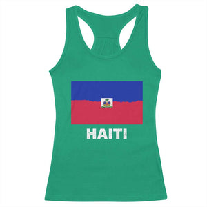 Vintage Distressed Haiti Flag Racerback Tank Top Haitian Heritage Pride TS02 Irish Green Print Your Wear