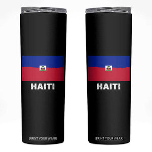Vintage Distressed Haiti Flag Skinny Tumbler Haitian Heritage Pride TS02 Black Print Your Wear