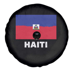 Vintage Distressed Haiti Flag Spare Tire Cover Haitian Heritage Pride TS02 Print Your Wear