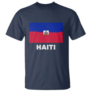 Vintage Distressed Haiti Flag T Shirt Haitian Heritage Pride TS02 Navy Print Your Wear