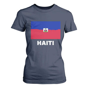 Vintage Distressed Haiti Flag T Shirt For Women Haitian Heritage Pride TS02 Navy Print Your Wear