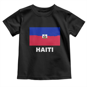 Vintage Distressed Haiti Flag Toddler T Shirt Haitian Heritage Pride TS02 Black Print Your Wear