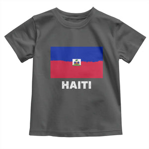 Vintage Distressed Haiti Flag Toddler T Shirt Haitian Heritage Pride TS02 Dark Heather Print Your Wear