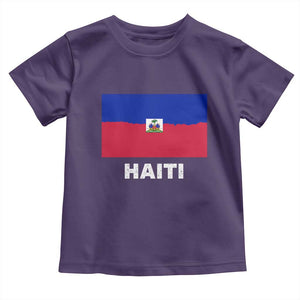 Vintage Distressed Haiti Flag Toddler T Shirt Haitian Heritage Pride TS02 Purple Print Your Wear