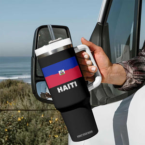 Vintage Distressed Haiti Flag Tumbler With Handle Haitian Heritage Pride TS02 Print Your Wear