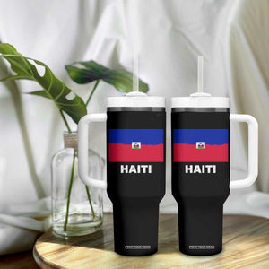 Vintage Distressed Haiti Flag Tumbler With Handle Haitian Heritage Pride TS02 Print Your Wear
