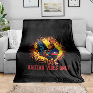 Proud Haitian Rooster Flag Throw Blanket Majestic National Symbol Haiti Heritage Pride TS02 Print Your Wear