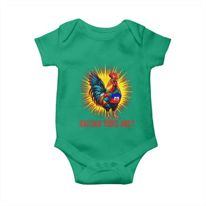 Proud Haitian Rooster Flag Baby Onesie Majestic National Symbol Haiti Heritage Pride TS02 Irish Green Print Your Wear