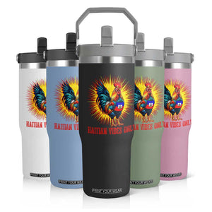 Proud Haitian Rooster Flag Flip Straw Tumbler Majestic National Symbol Haiti Heritage Pride TS02 Print Your Wear