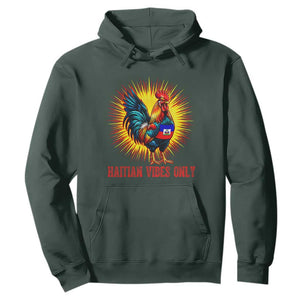 Proud Haitian Rooster Flag Hoodie Majestic National Symbol Haiti Heritage Pride TS02 Dark Forest Green Print Your Wear