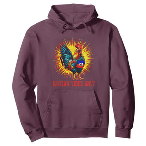 Proud Haitian Rooster Flag Hoodie Majestic National Symbol Haiti Heritage Pride TS02 Maroon Print Your Wear