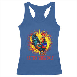 Proud Haitian Rooster Flag Racerback Tank Top Majestic National Symbol Haiti Heritage Pride TS02 Royal Blue Print Your Wear