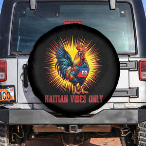 Proud Haitian Rooster Flag Spare Tire Cover Majestic National Symbol Haiti Heritage Pride TS02 No hole Black Print Your Wear