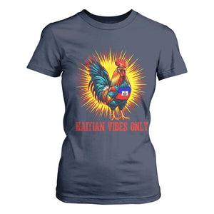 Proud Haitian Rooster Flag T Shirt For Women Majestic National Symbol Haiti Heritage Pride TS02 Navy Print Your Wear