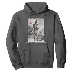 Haitian Revolution Toussaint Louverture Hoodie We Will Rise Again Historic Graphic TS02 Dark Heather Print Your Wear