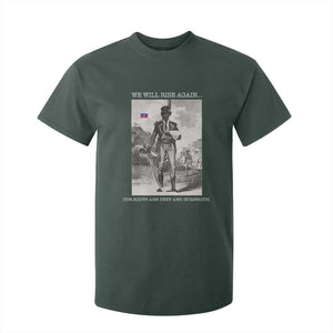 Haitian Revolution Toussaint Louverture T Shirt For Kid We Will Rise Again Historic Graphic TS02 Dark Forest Green Print Your Wear