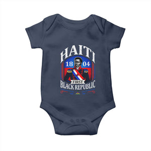 1804 First Black Republic Vintage Graphic Baby Onesie Jean Jacques Dessalines Historic TS02 Navy Print Your Wear