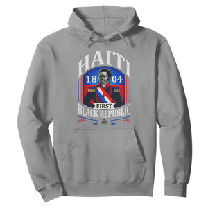 1804 First Black Republic Vintage Graphic Hoodie Jean Jacques Dessalines Historic TS02 Sport Gray Print Your Wear