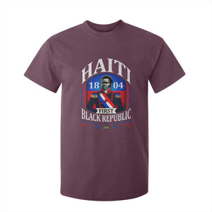 1804 First Black Republic Vintage Graphic T Shirt For Kid Jean Jacques Dessalines Historic TS02 Maroon Print Your Wear