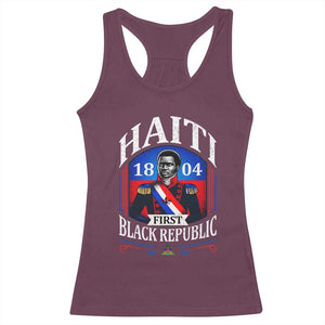 1804 First Black Republic Vintage Graphic Racerback Tank Top Jean Jacques Dessalines Historic TS02 Maroon Print Your Wear