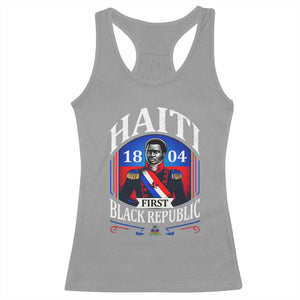 1804 First Black Republic Vintage Graphic Racerback Tank Top Jean Jacques Dessalines Historic TS02 Sport Gray Print Your Wear