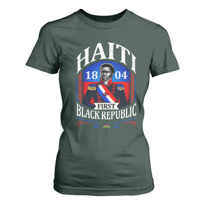 1804 First Black Republic Vintage Graphic T Shirt For Women Jean Jacques Dessalines Historic TS02 Dark Forest Green Print Your Wear