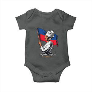 Respekte Drapo A 1804 Haitian Independence Day Baby Onesie Proud Haitian Woman Flag Heritage
