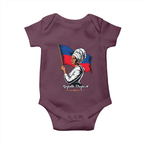 Respekte Drapo A 1804 Haitian Independence Day Baby Onesie Proud Haitian Woman Flag Heritage