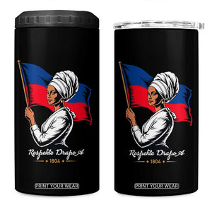 Respekte Drapo A 1804 Haitian Independence Day 4 in 1 Can Cooler Tumbler Proud Haitian Woman Flag Heritage