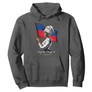 Respekte Drapo A 1804 Haitian Independence Day Hoodie Proud Haitian Woman Flag Heritage